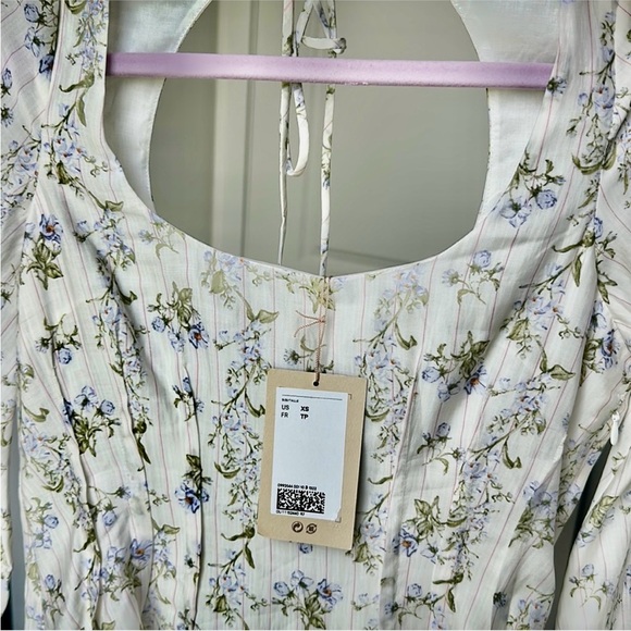 Brock Collection x H&M Collab Mini Bubble Hem Dress in White Floral Size XS NWT - Picture 9 of 10